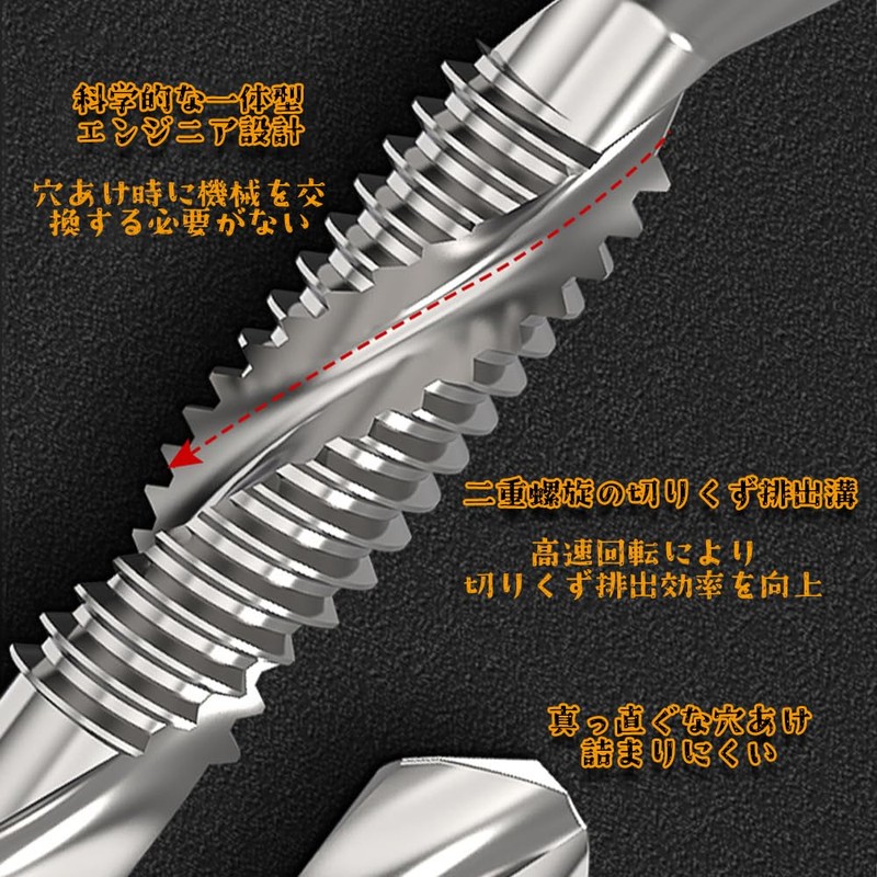 ZHICHUANGW [Tap Drill Set] Drill Tap, Torsion Tap Set, 6-Piece