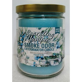 Smoke Odor Exterminator 13oz Jar Candle, Sparkling Juniper 1 Candle.