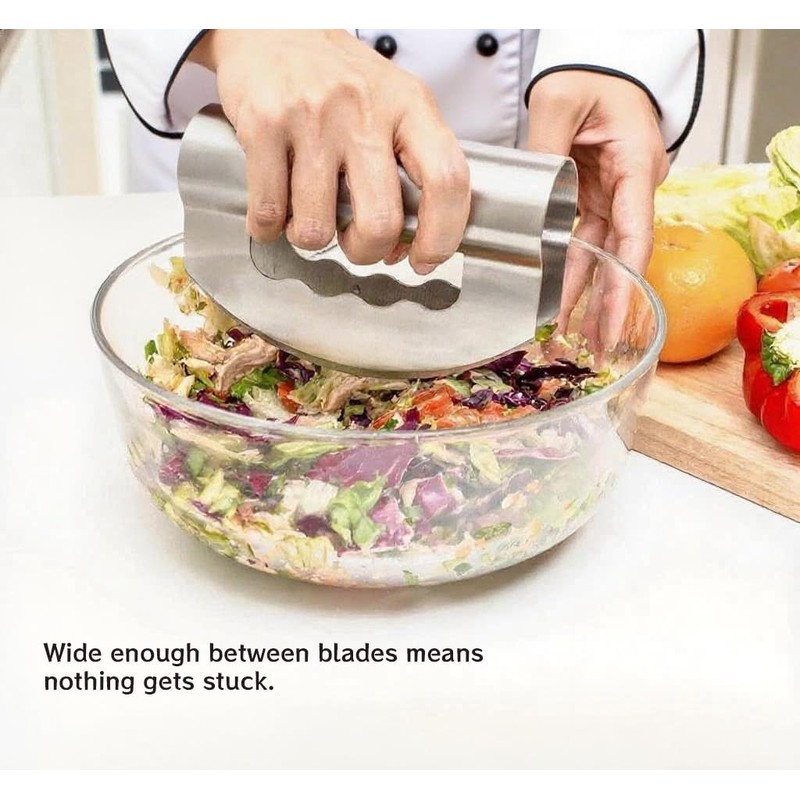TanDraji Salad Chopper with Protective Cover - Double Blade Salad
