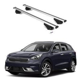 ERKUL Roof Rack Cross Bars for Kia NIRO 2016-2022 | Aluminum Crossbars with Anti Theft Lock for Rooftop | Compatible with Flush Rails - Silver