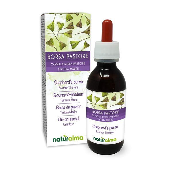 Shepherd's Bag (Capsella bursa-pastoris) Herb Alcohol-Free Mother Tincture Naturalma Liquid Extract Drops 120 ml Dietary Supplement Vegan