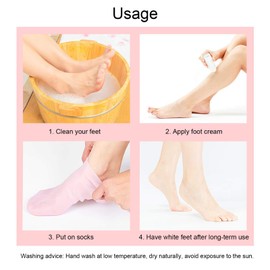 Yosoo Health Gear Fußpflegesocken, Feuchtigkeitsspendende Maske, Peeling, Silikon, Strandschutzsocke, Damen, Spa, Pediküre, Rutschfestes, Weiches Gel Zur Reparatur von Rissigen Fersen, Trockenen