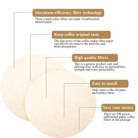 Outus 500 Pieces Replacement Paper Filters Compatible with Aeropress Coffee Makers Round 2.5 Inch Paper Filters Disposable for Espresso Coffee Makers (Unbleached)