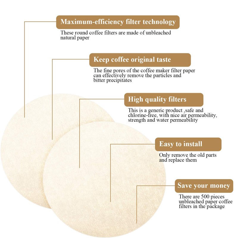 Outus 500 Pieces Replacement Paper Filters Compatible with Aeropress Coffee