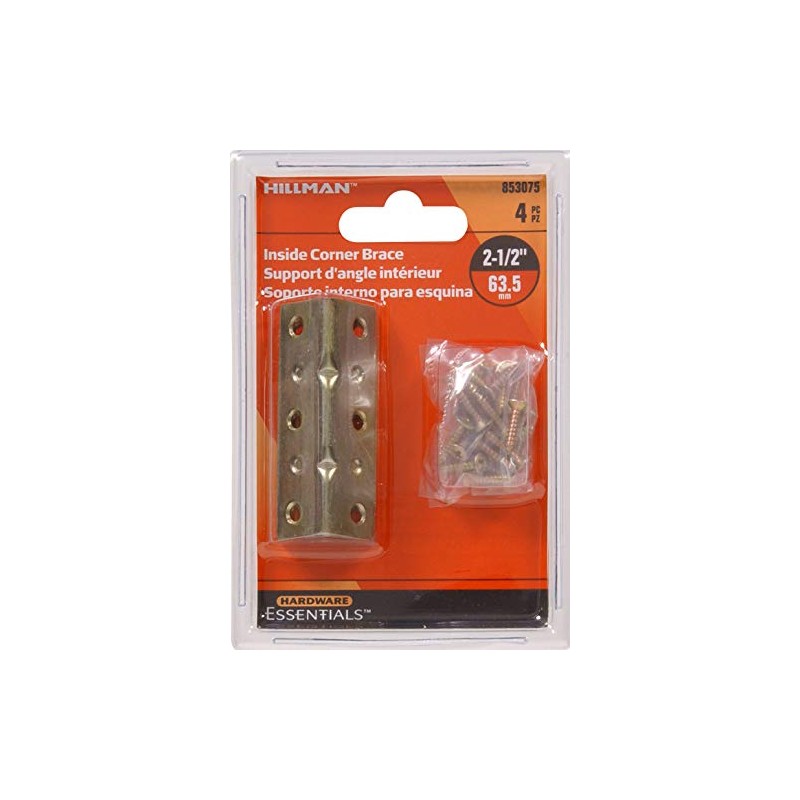 Hillman Hardware Essentials Inside Corner Brace Zinc 2-1/2 Inch x