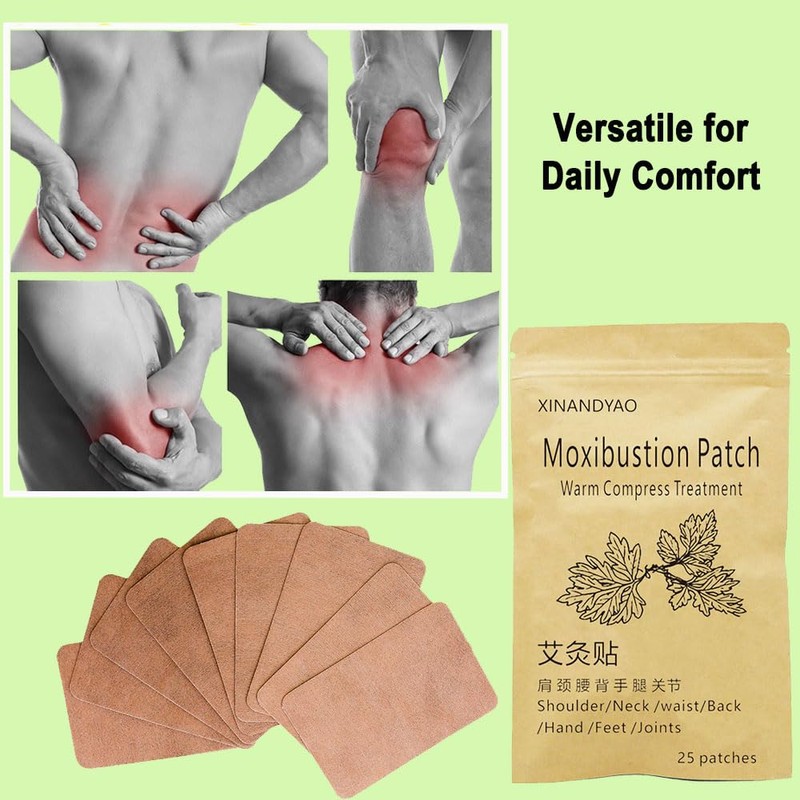 100 Patches Moxibustion Herbal Warming Patch,Soothing for Back&Neck&Shoulder&Knee&Joints Traditional Chinese,