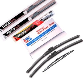 Beam Blades Wipers for 2000 Ford Explorer Set w/Rear Trico Tech Beam Blades Wipers Set Bundled with MicroFiber Interior Car Cloth