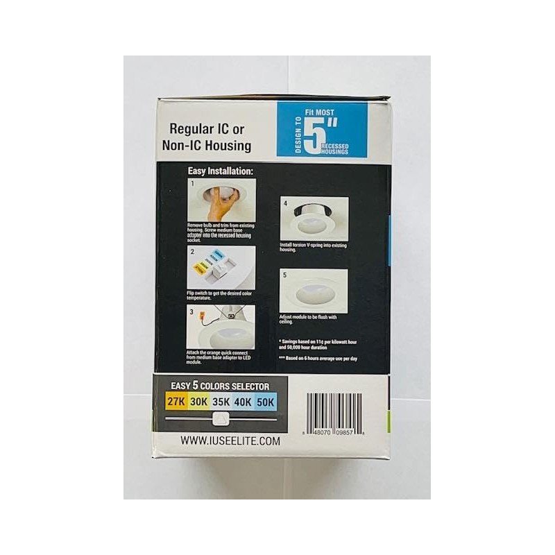 Elite RL528 5 Inch Universal LED Retrofit Reflector Lighting Module,
