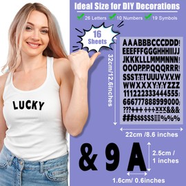 16 Sheets 2656 Pieces Iron on Letters and Numbers for Clothing 1 Inch Iron on Vinyl Letters with A-Z Heat Transfer Letters 0-9 Iron on Numbers PU Alphabet Stickers for T-Shirt Printing DIY Craft