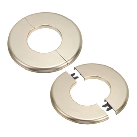 PATIKIL Wall Split Flange 2.01" (51mm),2 Pcs ABS Round Self-Adhesive Escutcheon Plate Buckle Water Pipe Cover for Kitchen Bathroom Arm Pipe Faucet Decoration, Gold