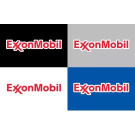 Exxon Mobil Premium Vinyl Decal / Sticker 2-Pack - Oil and Gas Company Logo - 2" wide x .44" tall