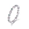 Ladies 925 Sterling Silver Brilliant Cut Emerald & White Sapphire