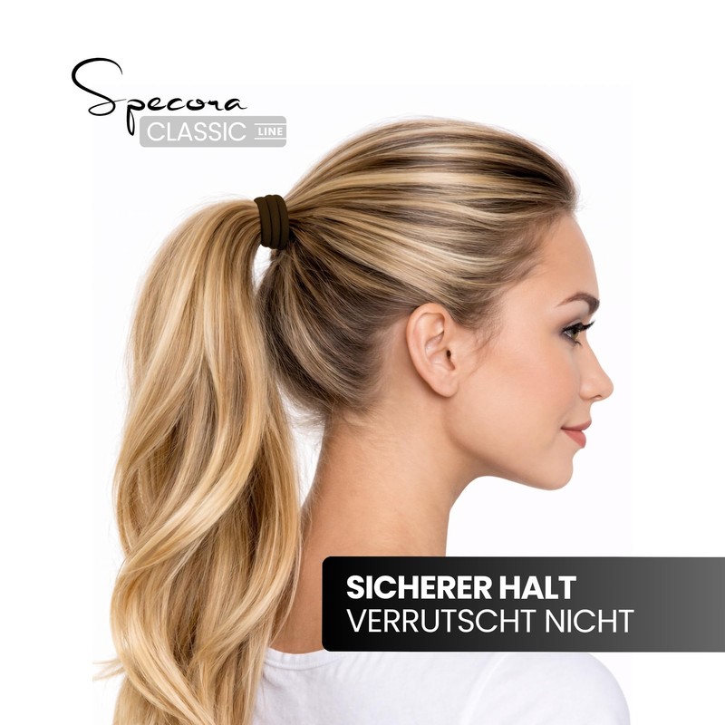 Specora - Elastico per capelli classico senza cuciture, marrone scuro,