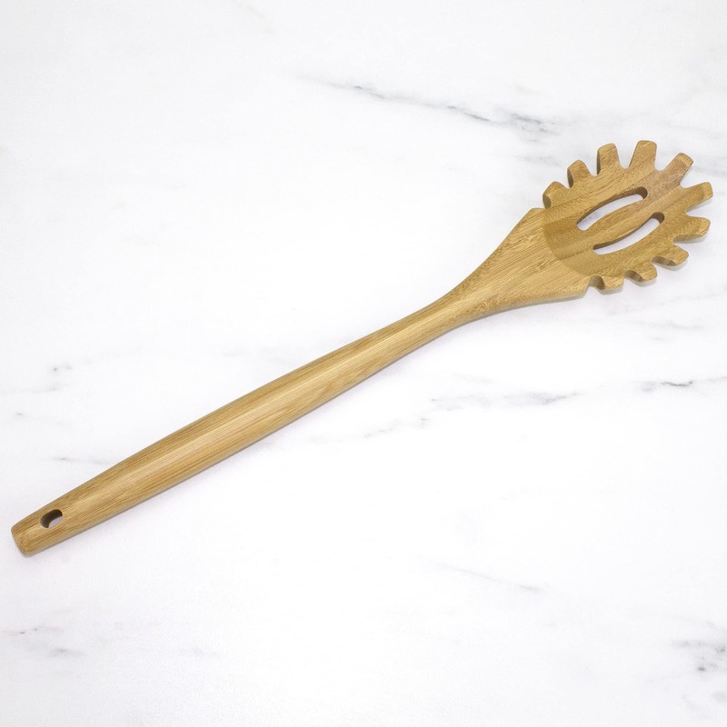 Totally Bamboo 14" Spaghetti Spoon – Natural Bamboo Pasta Server