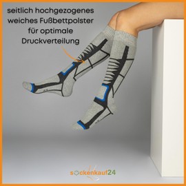 2 Pairs of Ski Socks Men's & Women's Ski Knee Socks, Black Grey