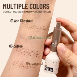 Pudaier Freckle Stamp - Waterproof Faux Freckle Pen, Natural-Looking Lifelike Freckle Makeup, 5-Point Quick Dry Long-Lasting Magic Fake Freckles Marker for Sunkissed Makeup (#4-caramel)