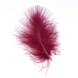 Marabou Feathers 20 Per Pack, 10-15 cm, Fluffy & Soft, 26 Colours (Wine - 20 Pack)