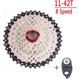 BIKECO MTB Cassette 8-Speed Cassette 11-32T 11-36T 11-40T 11-42T Bicycle Cassette Wide Ratio Bicycle Cassette Sprocket Compatible with Shimano Ultegra xt Sunrace Sram (except XD) (8-Speed 11-42T)