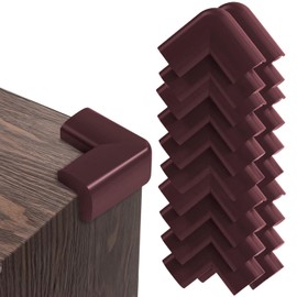 HBKUUY Protectores De Esquinas para Muebles,5 Metros De Espuma,Protectores De Esquinas En Forma De L para Muebles,8 Protectores Adhesivos De Seguridad para Niños,Aptos para Mesas. (Marrón-20Esquinas)