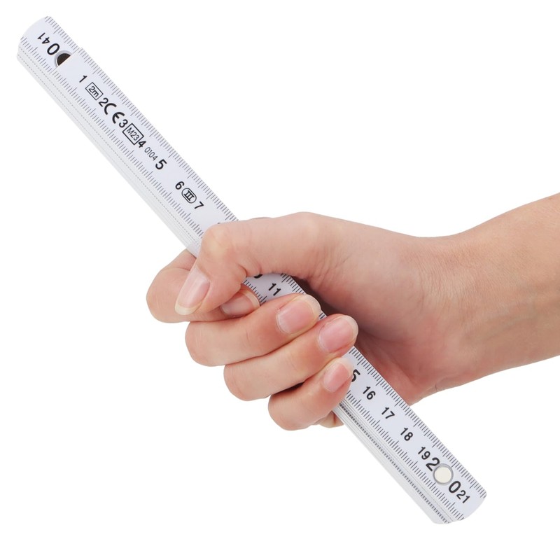 com-four® 5 x Plastic Folding Ruler - 2 Metre Folding