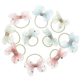 Outanaya 10pcs Bow Hair Ties for Little Cute Elastic Ponytail Holders for Parties School and Everyday Use Durable and Stylish Hair Accessories