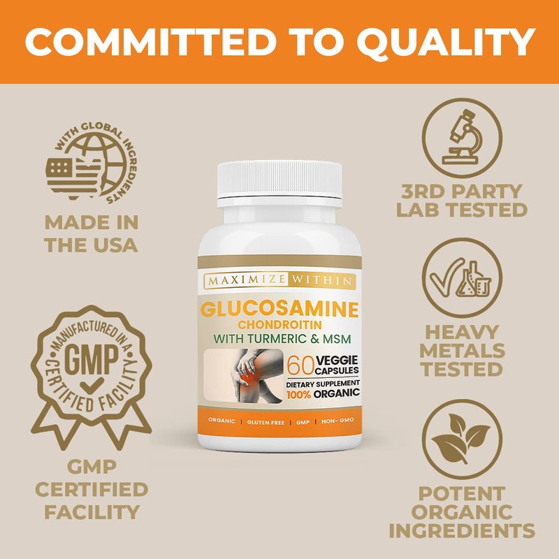 Glucosamine Chondroitin with Turmeric & MSM for Healthy Joints, 60
