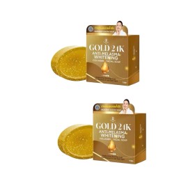 Precious Skin Thailand 2 Bars Precious Skin Gold 24K Anti-Melasma Whitening Collagen Facial Soap 50g