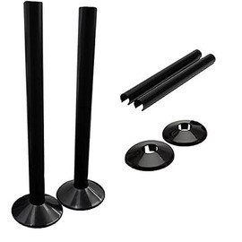 E2trade Black 15mm Radiator Pipe Hole Collars Cover Radsnaps (Pack of 2 Collar & Sleeve), Black (Black)