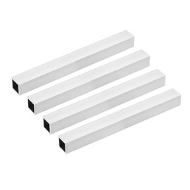 sourcing map 4 pieces aluminium square tubes, 20 x 20 mm, aluminium rectangular tubes, aluminium profile tubes, 1.5 mm wall thickness, aluminium pipe, square tube, aluminium straight tube, 200 mm