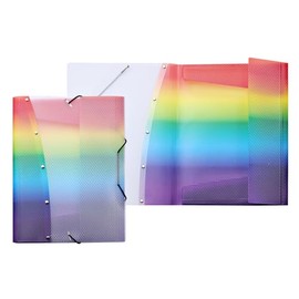 VELOFLEX Rainbow Diamond 4442404 Portfolio Folder, DIN A4, with Elastic Band, Durable, Polypropylene Juris Folder