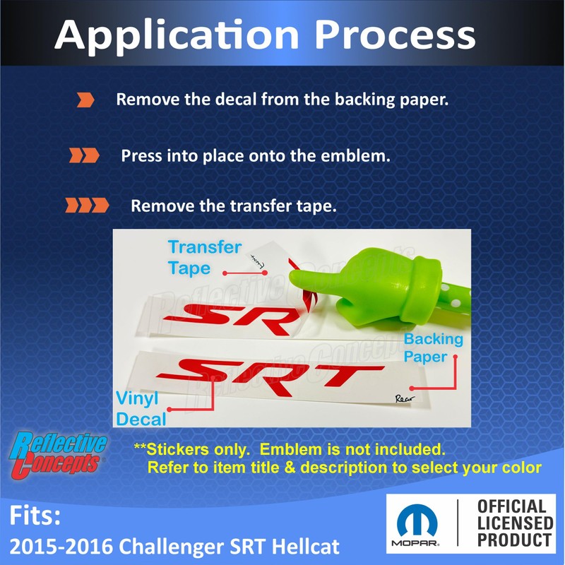 SRT Badge Overlay Decal Stickers - Grille and Trunk -