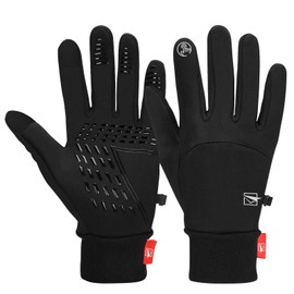 Cevapro Cycling Gloves, Warm Winter Gloves, Waterproof Touchscreen Gloves, Windproof Running Gloves, Non-slip Sports Gloves for Men or Women, for Running, Cycling, Climbing, etc., black, s