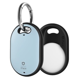 iFace First Class AirTag Case with Key Ring - Secure Clip-On Scratch Resistant Protective Hybrid Keychain Holder/Hard Cover for Air Tag GPS Tracker - Kusumi Blue