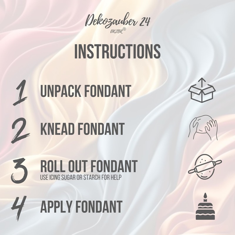 Dekozauber24 Fondant Icing Multipack, 5 Colours, 100g (3.5oz) rolling fondant