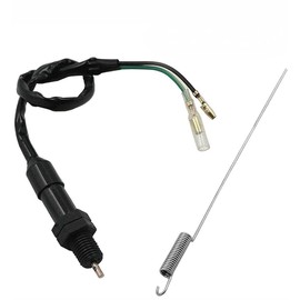 Rear Brake Switch, Universal M12 x P1.5 mm, Set of 1, Spring Included, Wire, Rear Stop Lamp Switch, Easy Installation, Various Applications, For Tricycles, Harnesses, Motorcycles, Motorcycles, Black