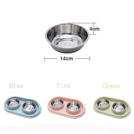 MXCELL Double Dog Bowls Stainless Steel Dog Bowl with No Spill Non-Skid PP Station 22oz Feeder Bowls Pet Bowl for Dogs Cats and Pets