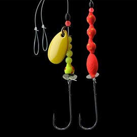 Jenzi DEGA Follower Leader for Butt Spoons, Various Designs, 35 cm or 70 cm Length, Hook Size 1 or 2, Diameter 0.35 mm or 0.40 mm (E)