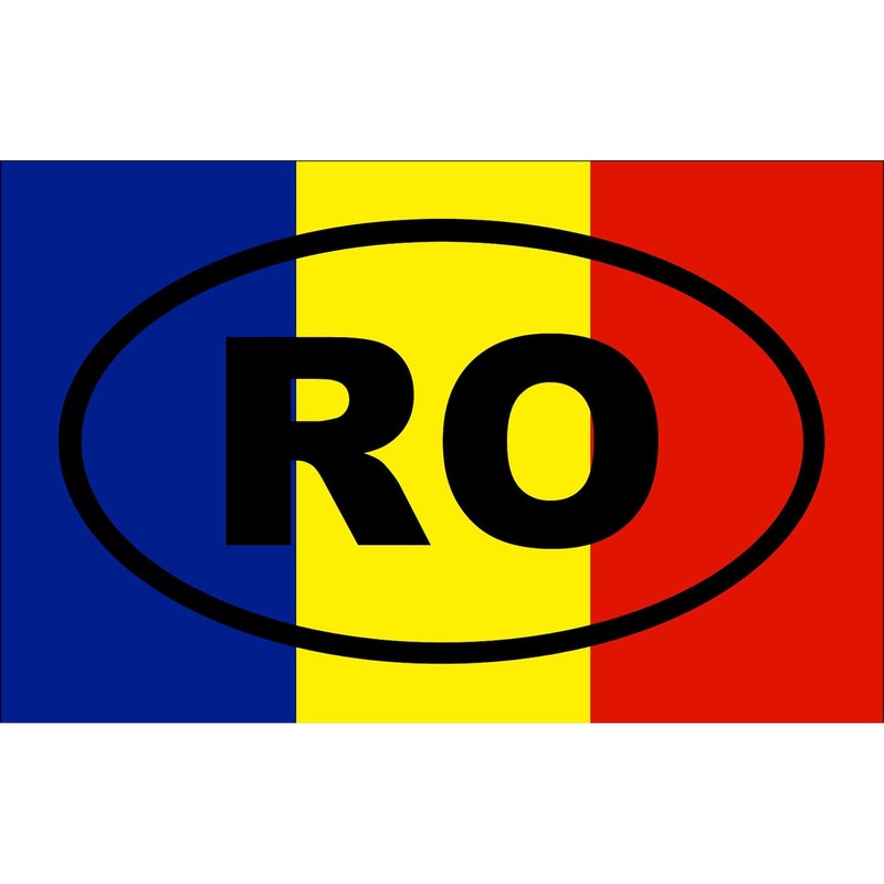 CafePress Romania Flag Sticker Oval Car Bumper Sticker