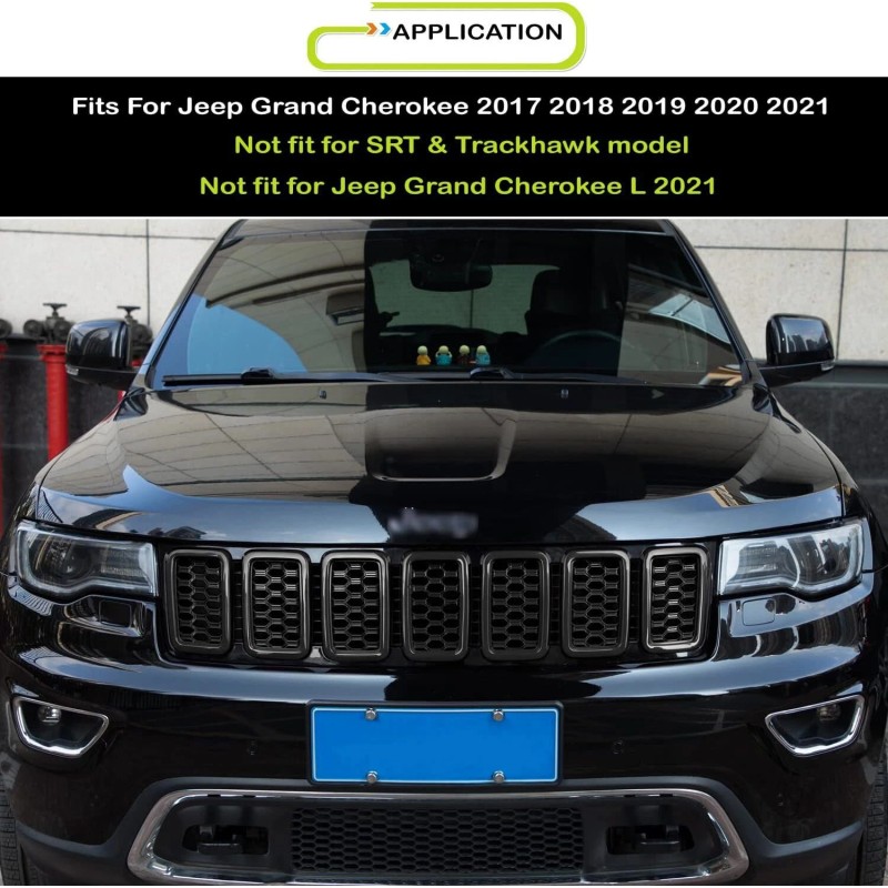 DW-Auto Honeycomb Mesh Front Grill Inserts Kits 7pcs For Jeep