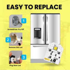 Upgraded 8 PCS WR55X11132 WR55X25754 GE Refrigerator LED Light Bulb Replace WR55X30602 WR55X26486 PS4704284 3033142 EAP12172918 AP6261806 No-Include Plastic Cover, Waterproof