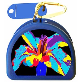 Zumoe Pretty Mouthguard Case, Mouth Guard Case, Retainer Case, Dental Case or Nipple Shield Case, Called Red Bloom (Blue)