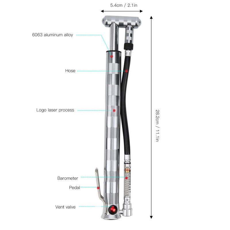 WHEEL UP Portable Pump Hand Push Tire Inflator with Air