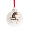Meg Hawkins Ceramic Christmas Bauble 8cm - Robin