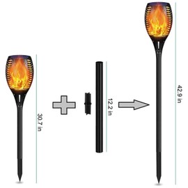 YoungPower - Extensión de poste de plástico y kit de juntas para antorchas de llama solar de 12 pulgadas, hace que las antorchas Tiki sean más altas, 4 unidades