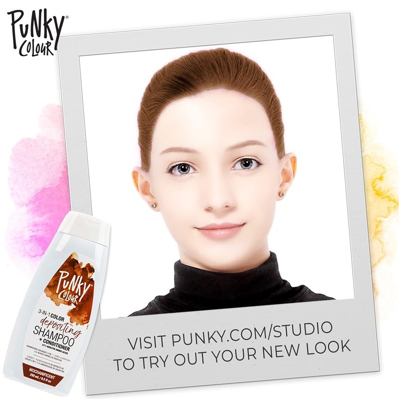 Punky Colour 3-In-1 Color Depositing Shampoo + Conditioner, PC67625, Mochanificent,