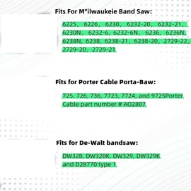 6 Pack 45-69-0010 Replacement Blade Pulley Tires for Deep Cut Band Saw - Compatible with 6230 6232-6 6238-20 2729-20, P-ortaband AO2807 6225 6238N - Rubber Drive Belt for Band Saw Wheels