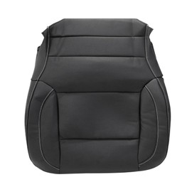 Mythoria Driver Side Bottom Replacement Leather Black Seat Cover Perforated Compatible with Chevy Silverado 2014 2015 2016 2017 2018 2019