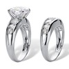 PalmBeach Sterling Silver Round Cubic Zirconia Bridal Ring Set Sizes