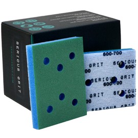 Serious Grit - 3" x 4" Foam Abrasive 600-700 Finish Sanding Pads - Fits Surfprep, Uneeda Ekasand, & Mirka - 1/2" Thick Soft Foam Hook & Loop Sandpaper Pads for 3x4 Sanders - Made in USA - 10 Per Box