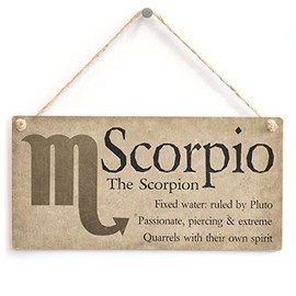 Meijiafei Scorpio The Scorpion - Beautiful Spiritual Gift Astrology Sign of The Zodiac Plaque 10" X 5"